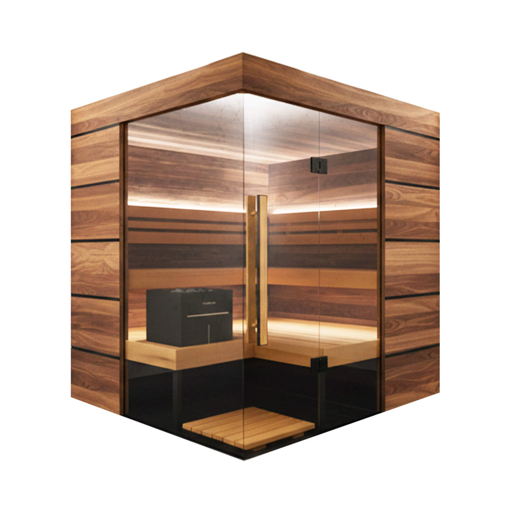 ThermaSol Astra 4-Person Indoor Semi-Panoramic Glass Sauna Cabin (SAK90471)