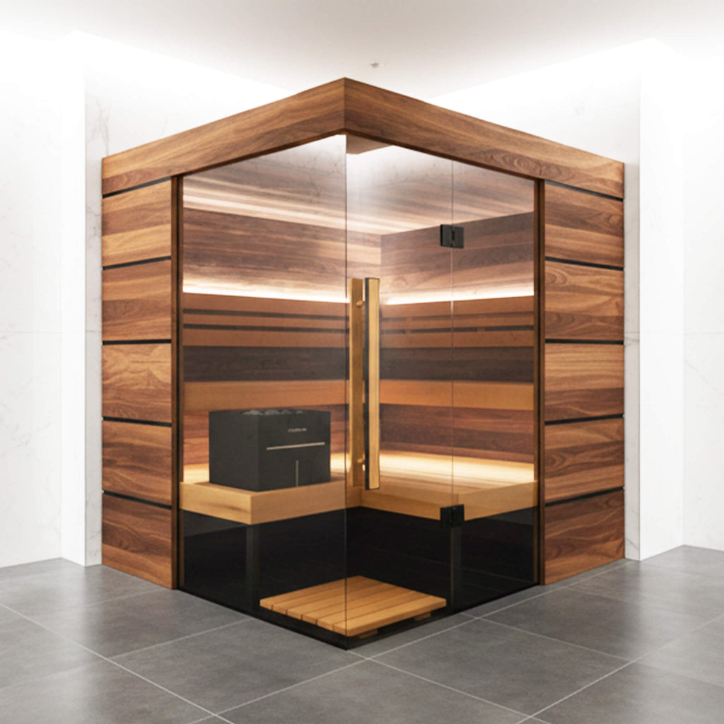 ThermaSol Astra 4-Person Indoor Semi-Panoramic Glass Sauna Cabin (SAK90471)