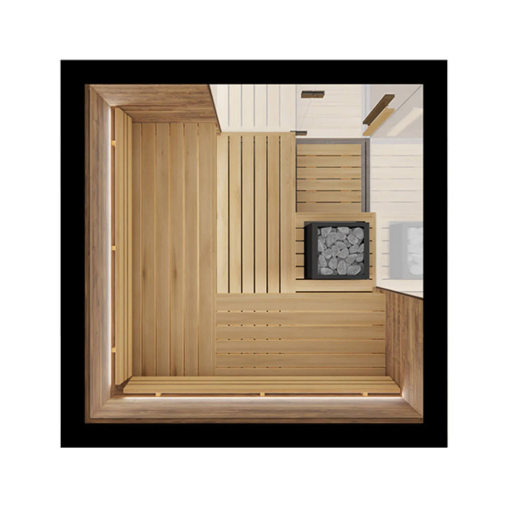 ThermaSol Astra 4-Person Indoor Semi-Panoramic Glass Sauna Cabin (SAK90471)
