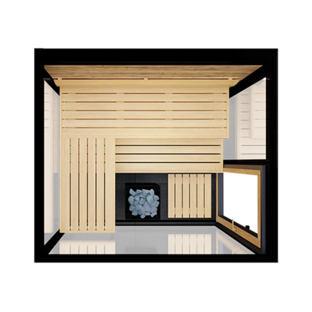 ThermaSol Vue 4-Person Outdoor Mirrored Glass Sauna Cabin (SAK84963)