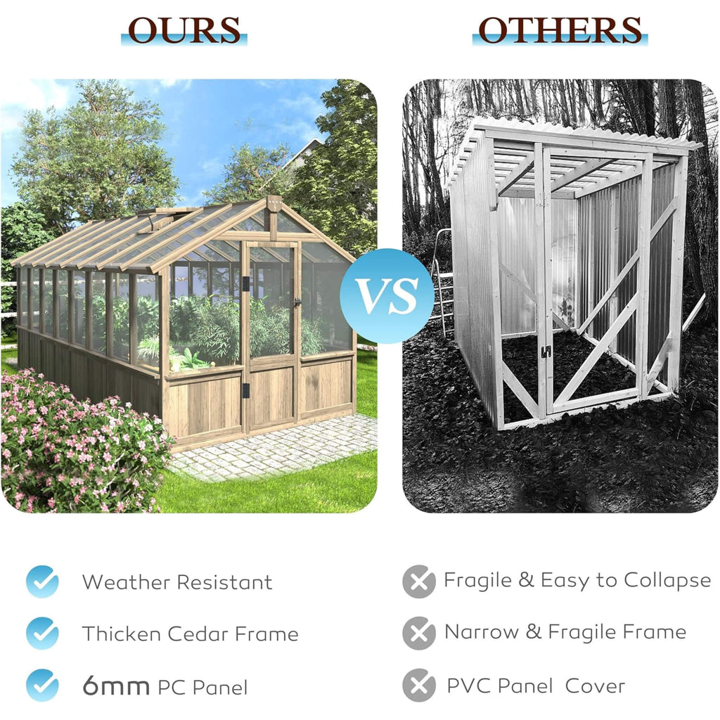 8' x 16' Heavy-Duty Wooden Greenhouse (SAK18467)