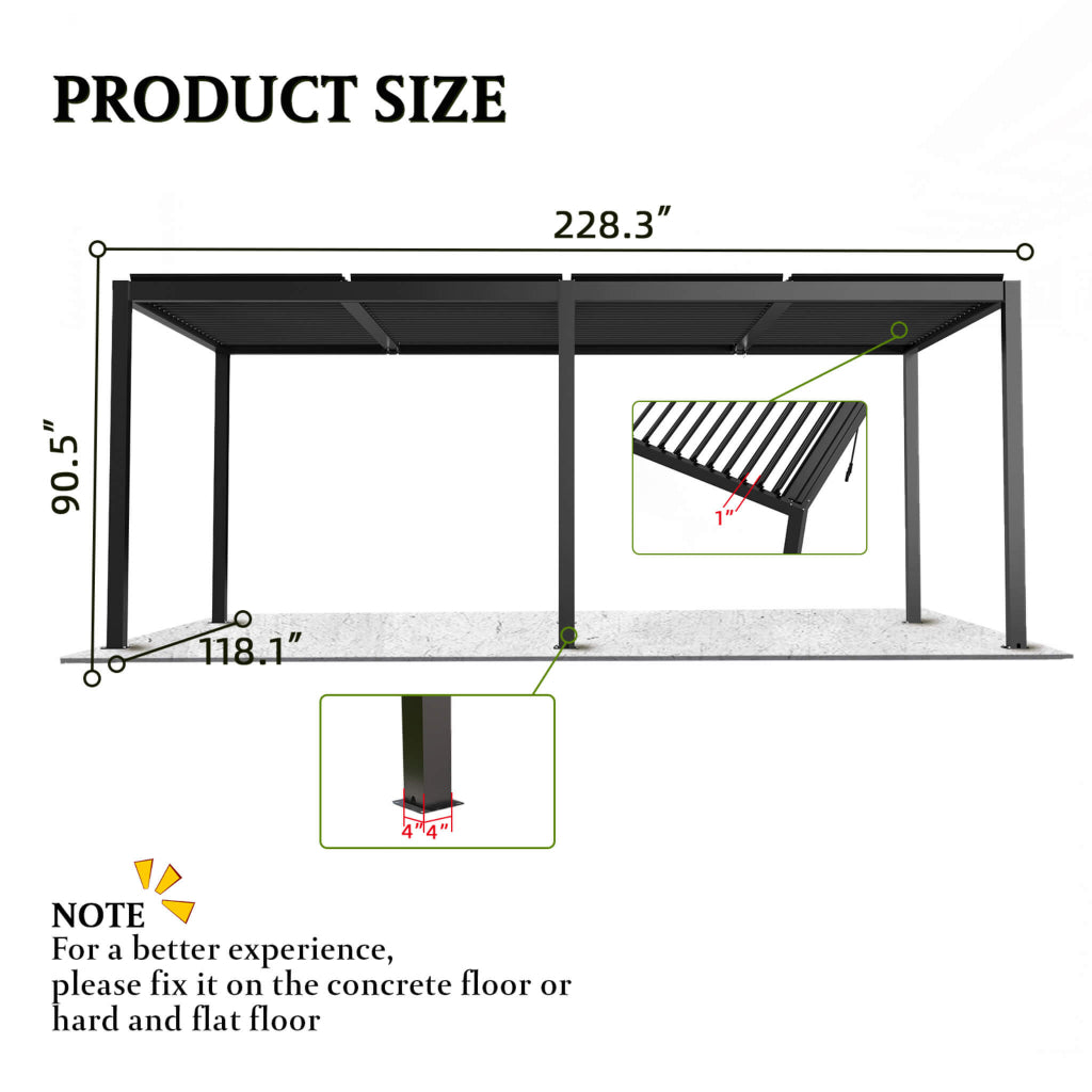 Alora 10' x 19' All-Weather Louvered Pergola (SAK32691)