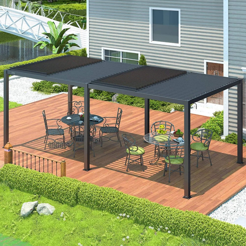 Alora Premium Full Aluminum Louvered Pergola (Adjustable Hardtop Roof) (SAK86352)
