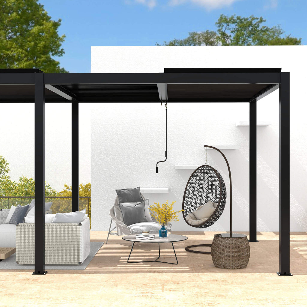 Alora 10' x 19' Powder-Coated Aluminum Louvered Pergola (SAK78345)