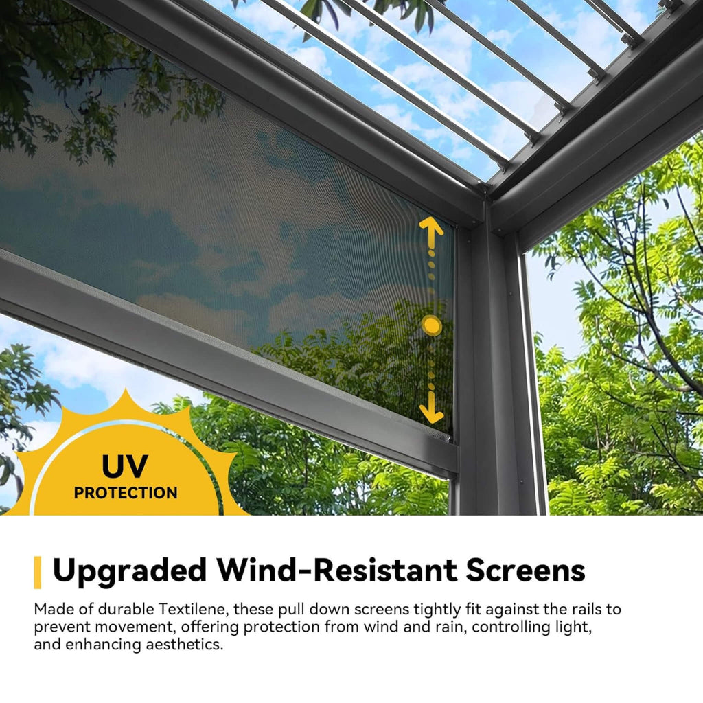 Alora 10' x 20' Wall-Mounted Louvered Pergola (SAK91537)