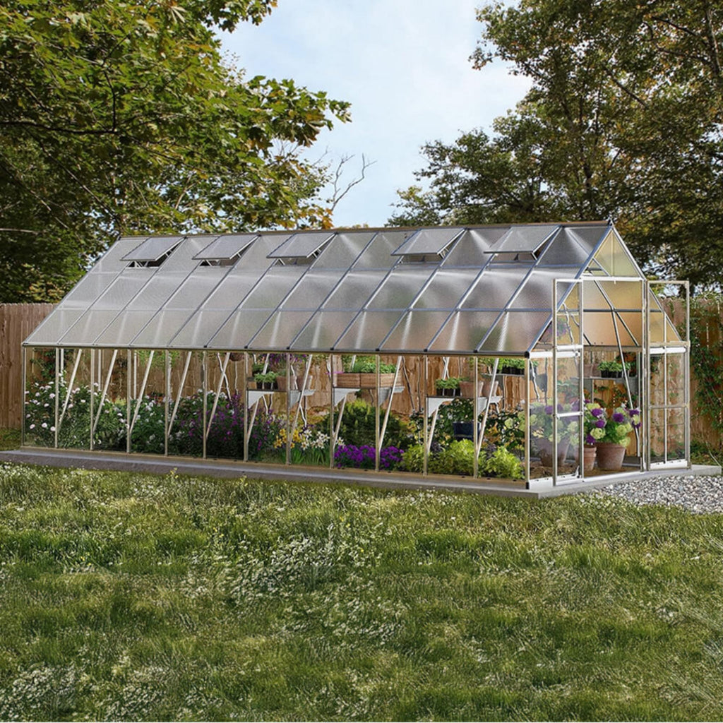 10' x 24' Premium Heavy-Duty Polycarbonate Walk-In Greenhouse (SAK58472)