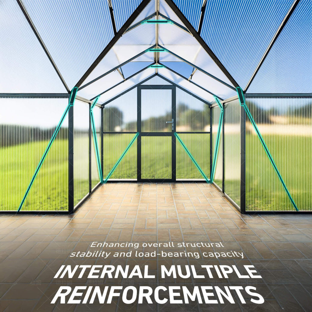 12' x 12' T-Shape Polycarbonate Greenhouse (SAK27460)