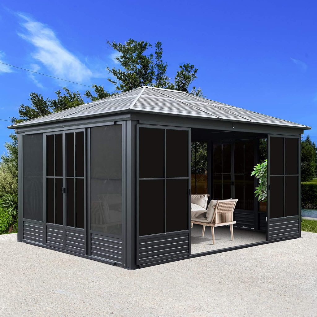 Alora Serenity 12' x 14' All-Weather Outdoor Aluminum Sunroom (SAK76831)