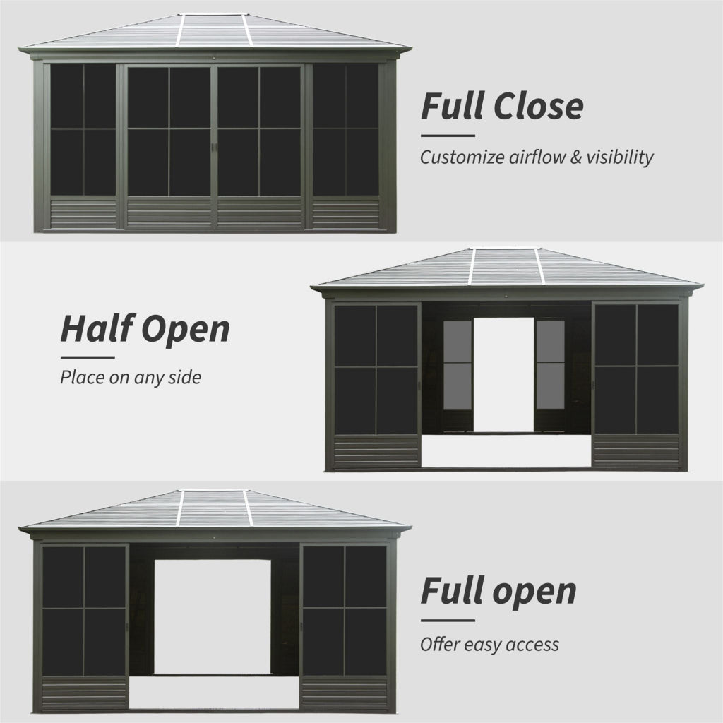 Alora Serenity 12' x 14' All-Weather Outdoor Aluminum Sunroom (SAK76831)