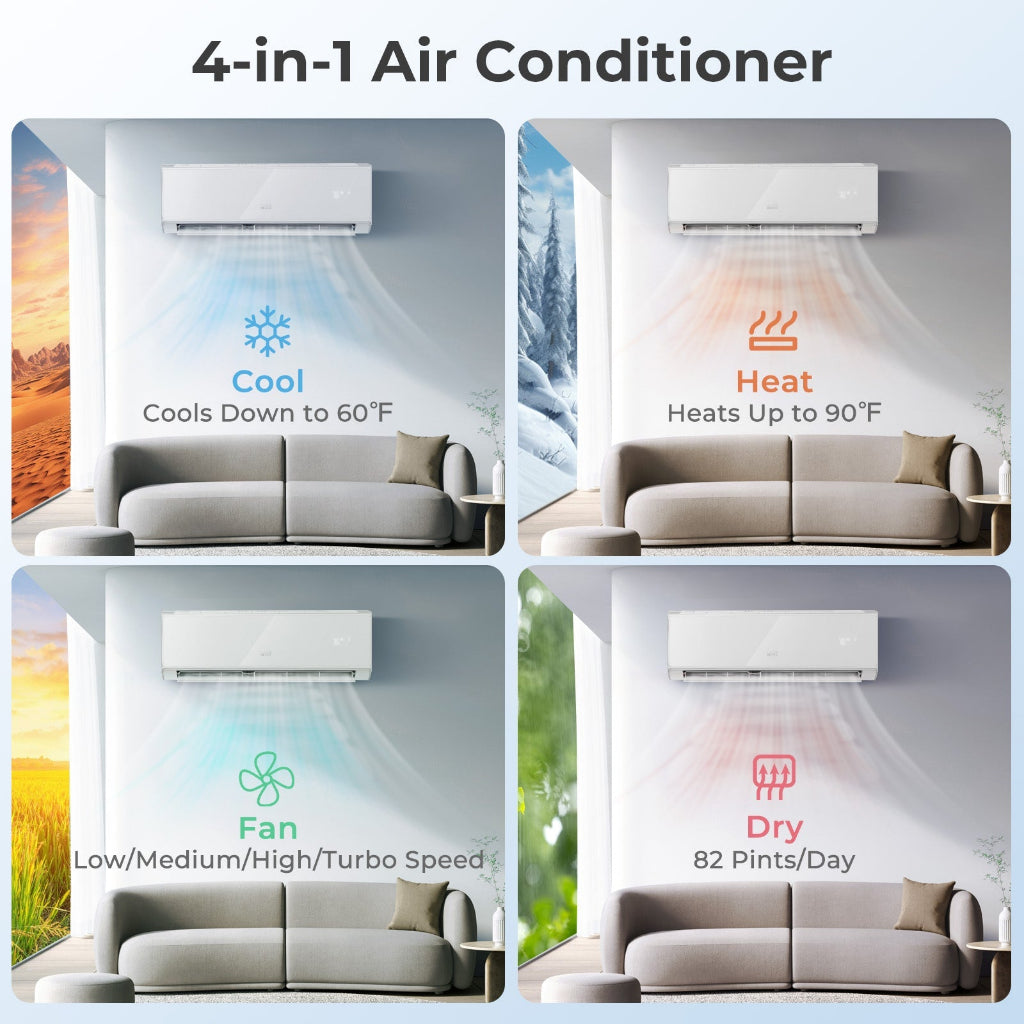 18,000 BTU Energy Star Mini Split Air Conditioner & Heat Pump System