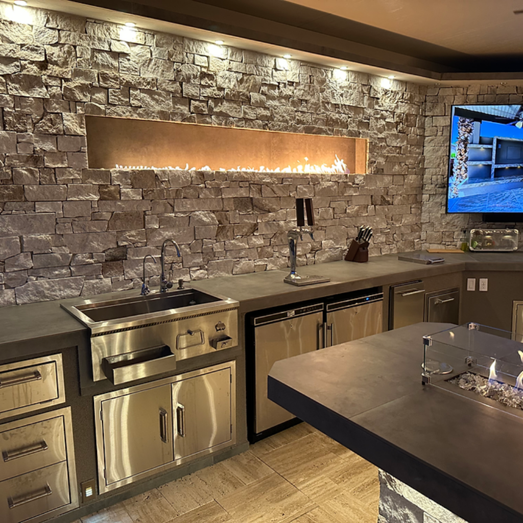 KoKoMo Outdoor Kitchen BBQ Island | Luxury Custom Outdoor Cooking Station
