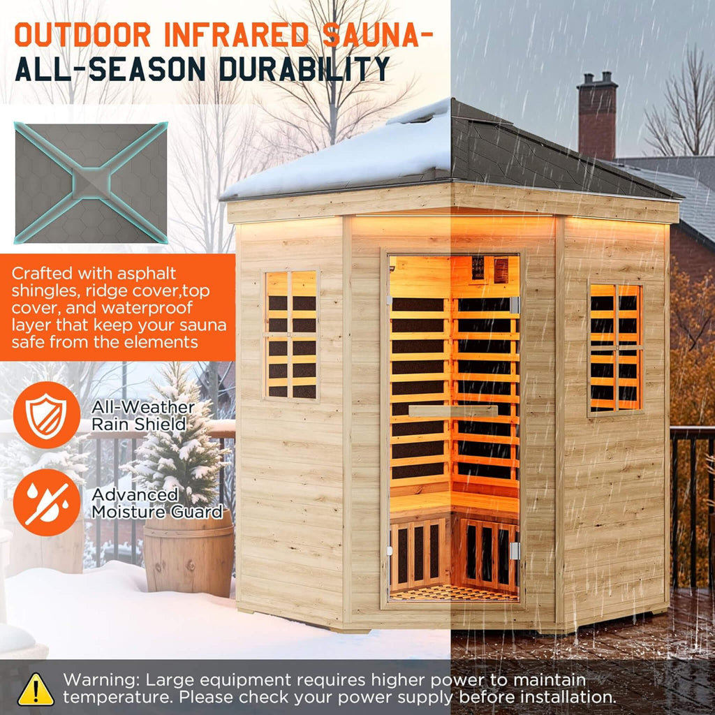 Thermora Monaco 4-Person Low EMF Infrared Sauna (Spruce Wood) (SAK16270)