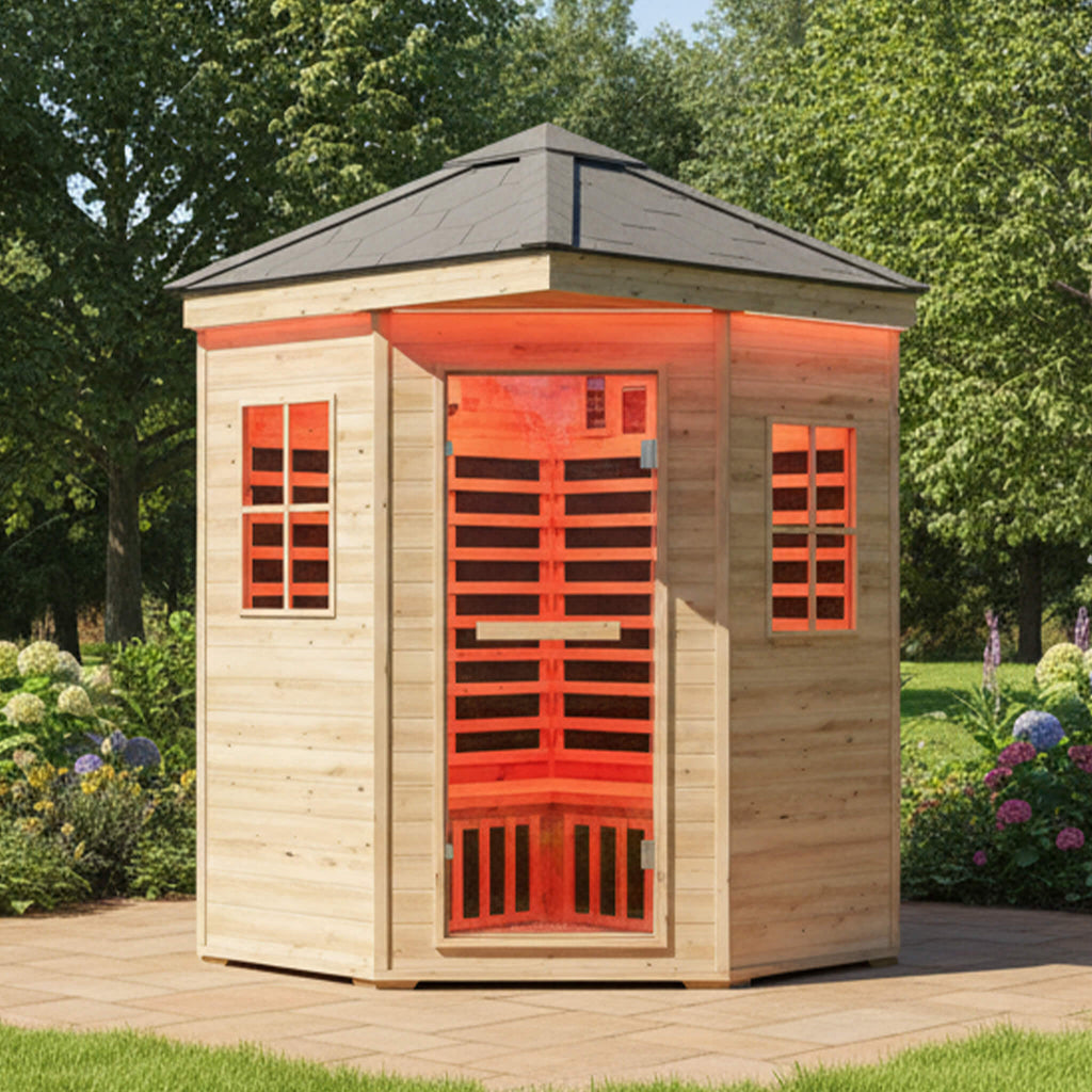 Thermora Monaco 4-Person Low EMF Infrared Sauna (Spruce Wood) (SAK16270)