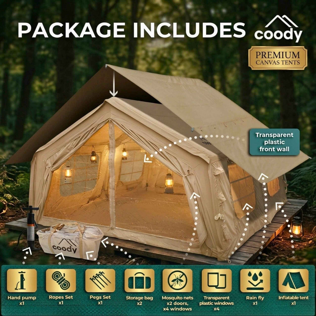 Coody 17.2 Koala-7 Beige Inflatable Air Tent for 2–10 People