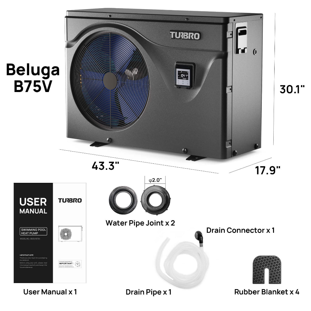 TURBRO Beluga Series Pool Heat Pump | Inverter Pool Heating System