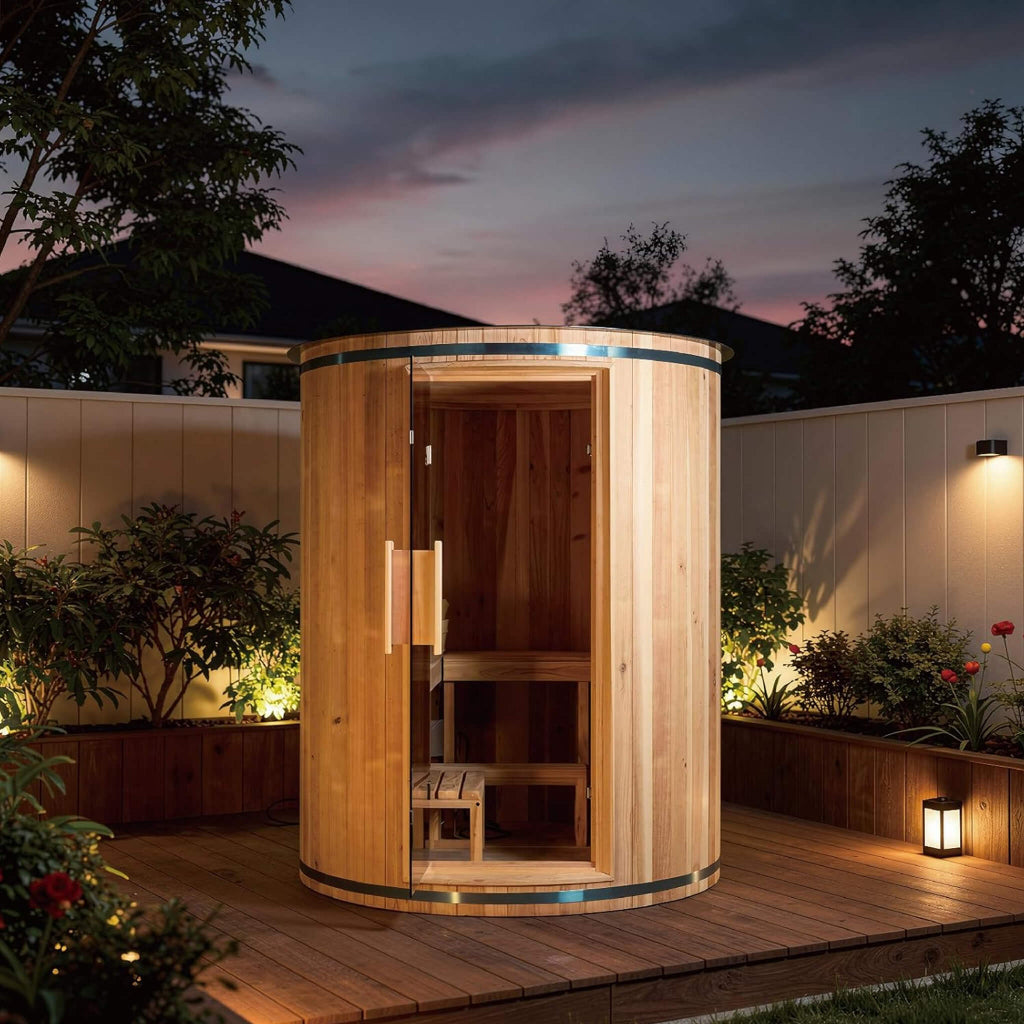 Thermora Barcelona 4-Person Cedar Wood Barrel Sauna (SAK74813)