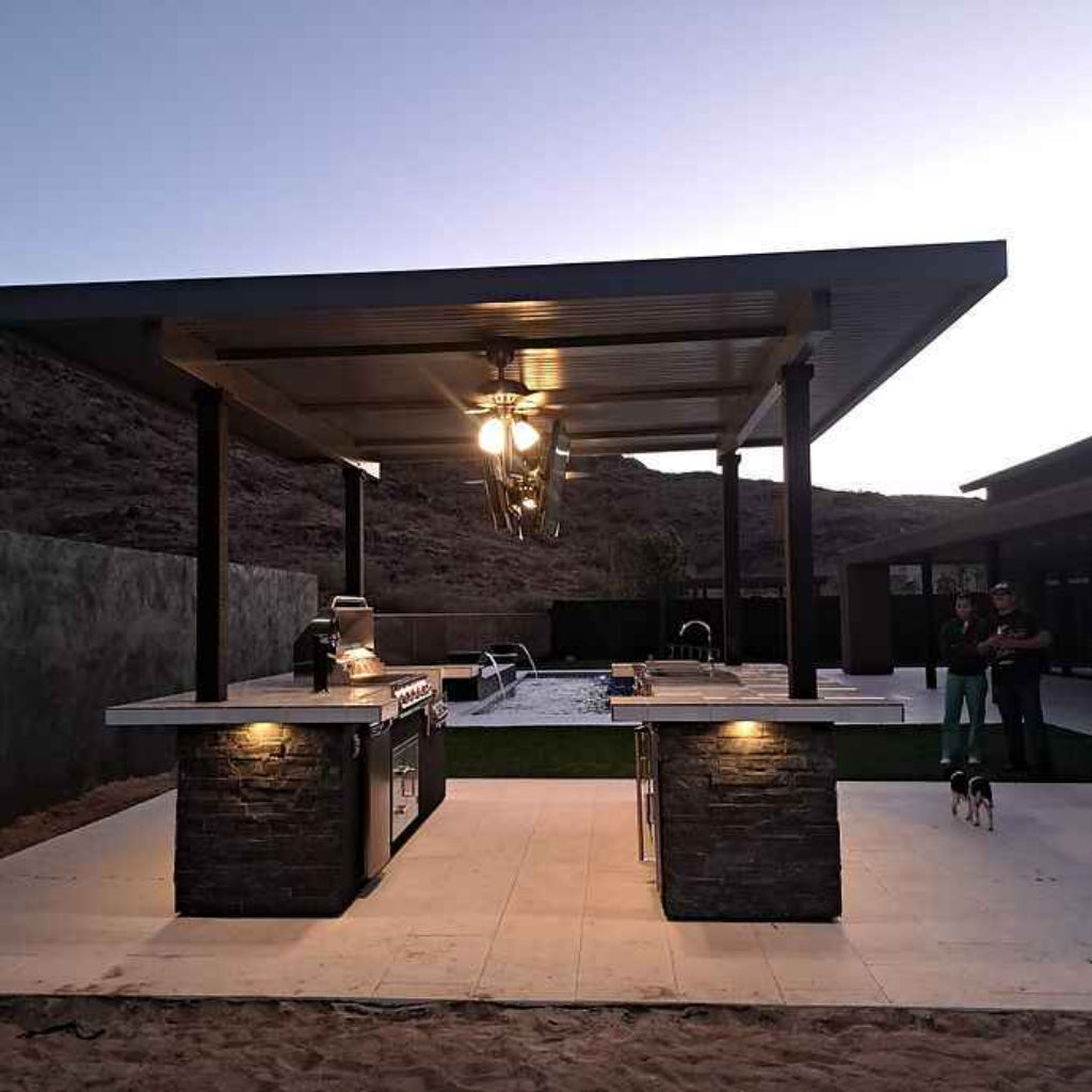 KoKoMo Outdoor Kitchen Entertainment Pavilion with Dual TVs
