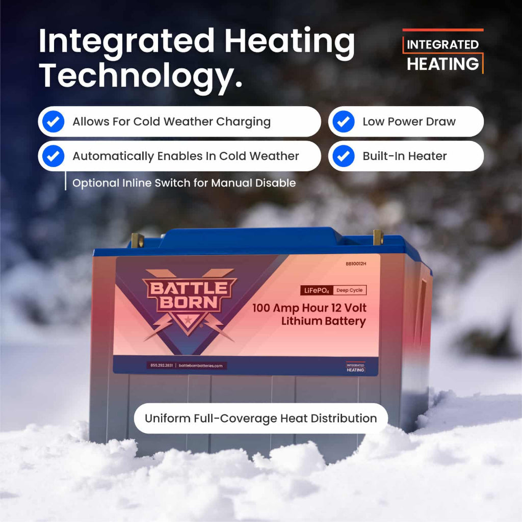 Battle Born 100Ah 12V Heated LiFePO4 Battery | Heated Lithium Power Storage