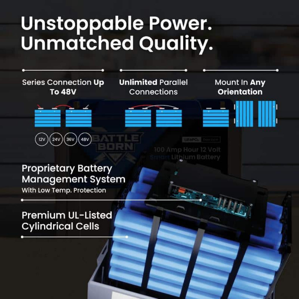 Battle Born 100Ah 12V Smart Heated LiFePO4 Battery | Bluetooth Lithium Power Storage