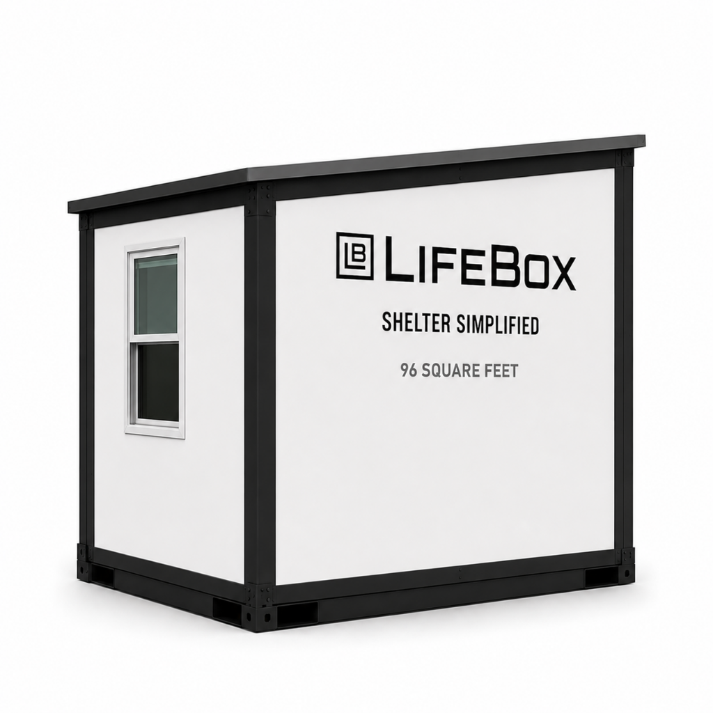 LifeBox L15 Expandable FlatPack Shelter System | Modern Shed Roof Infrastructure