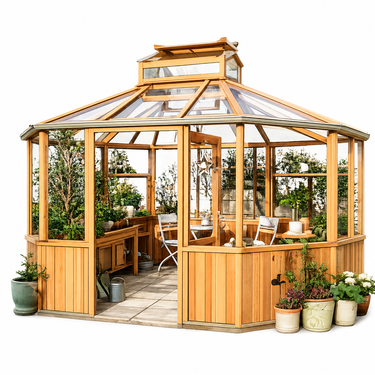 Alton Octagonal | Cedar Glass Greenhouse