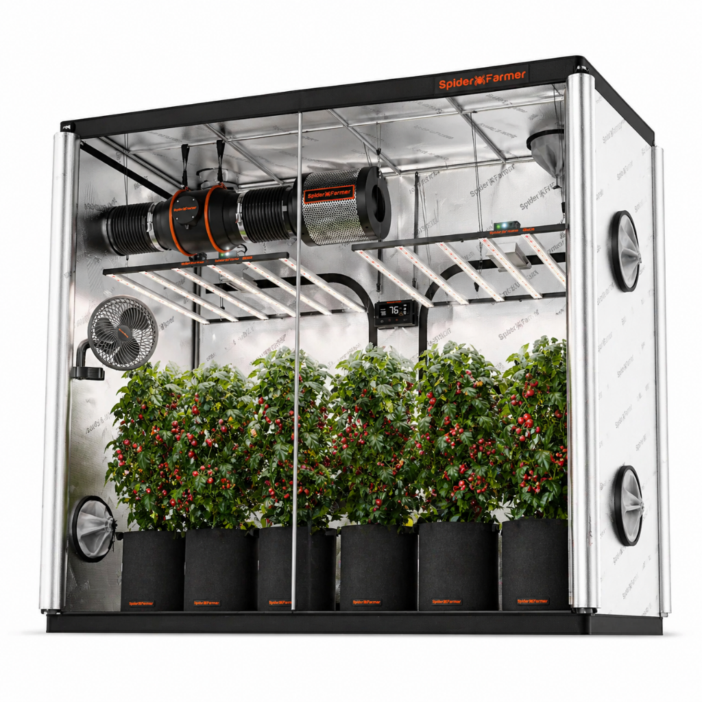 Spider Farmer G8600 x 2 LED Grow Lights + 5' x 10' Grow Tent + 6" Inline Fan Combo with Temperature and Humidity Controller + 6" Clip Fan