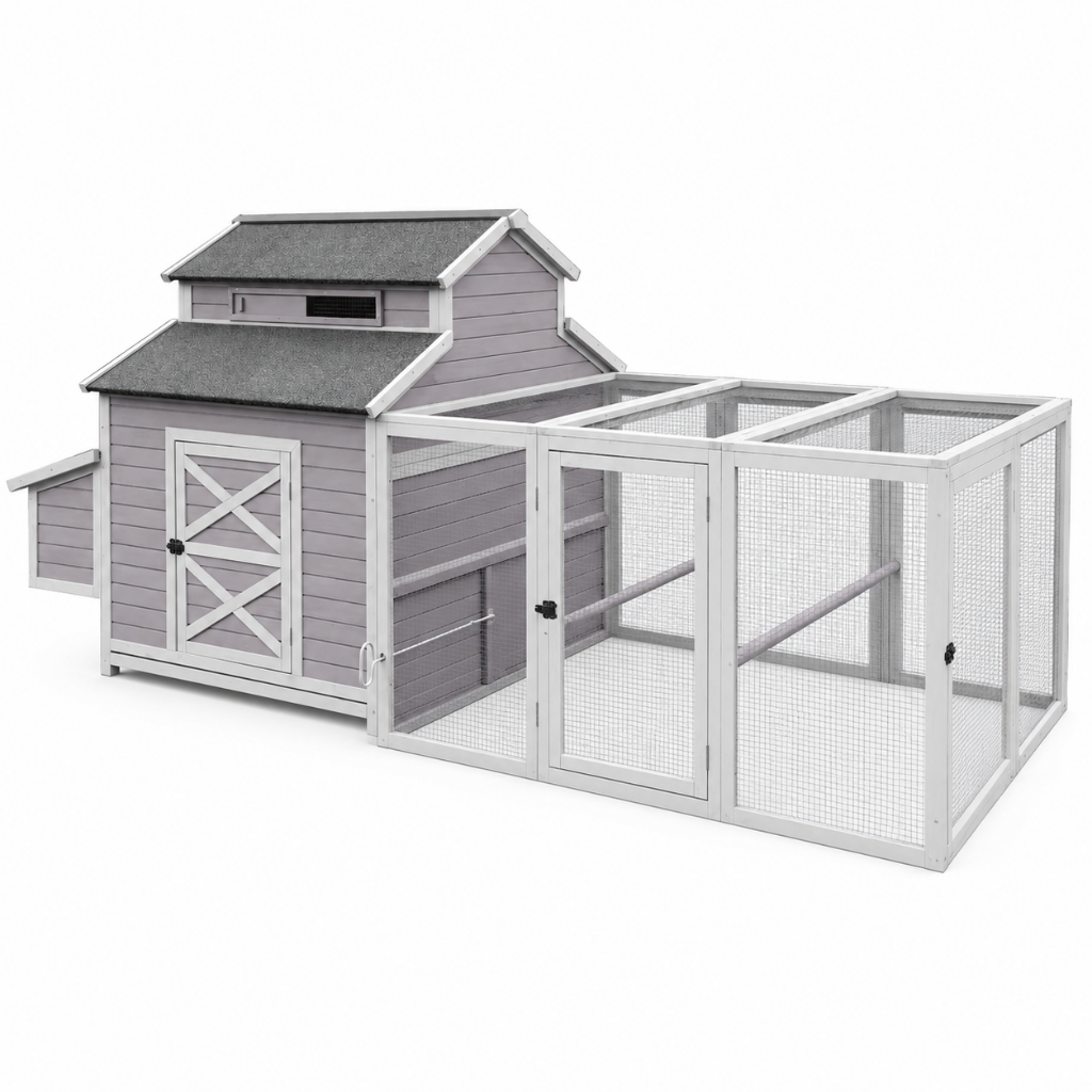 Large Portable Chicken Coop with Run & 3 Nesting Boxes | Backyard Poultry Shelter (SAK18263)
