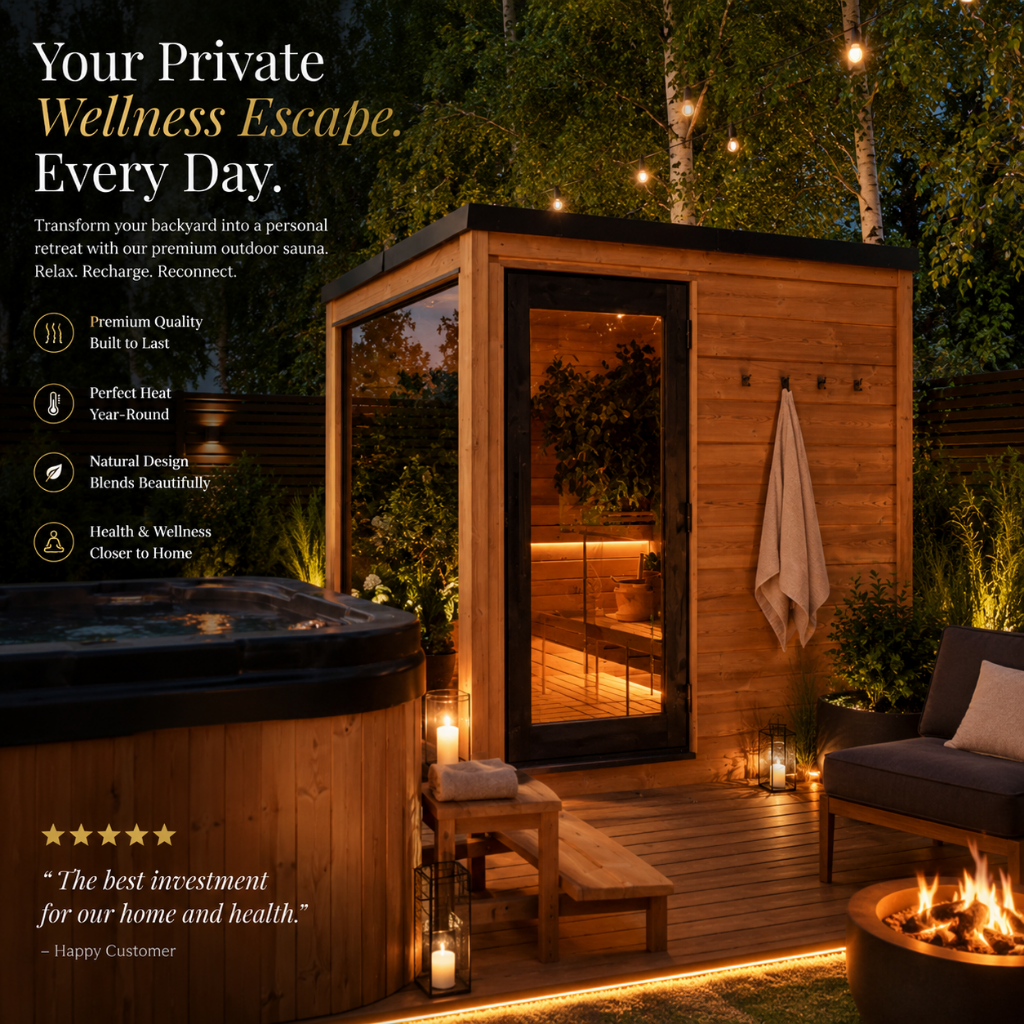 ThermaSol Nordic Dawn | Luxury Outdoor Sauna Cabin (SAK82057)