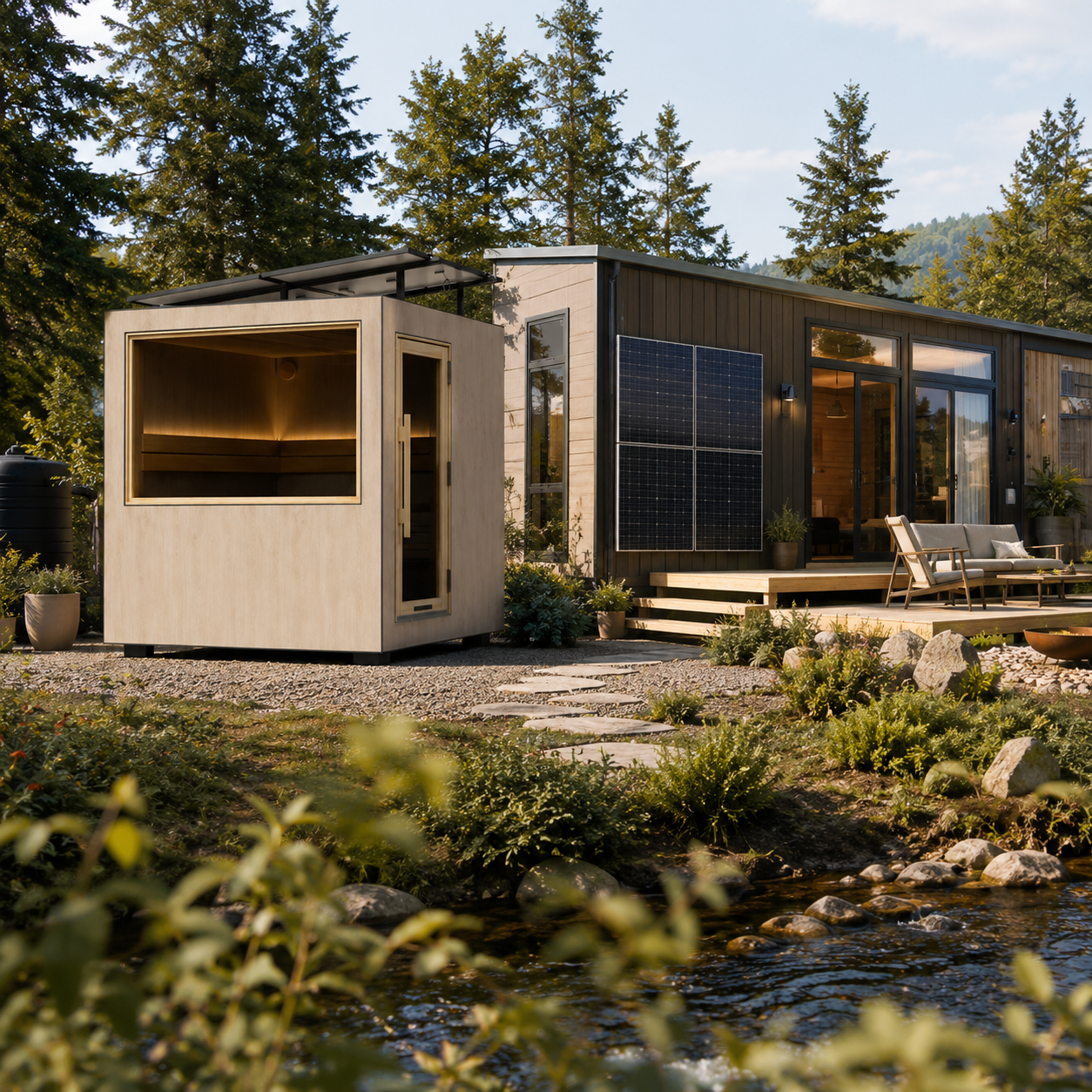 ThermaSol Solaris | Off-Grid Luxury Outdoor Sauna Pavilion (SAK27532)