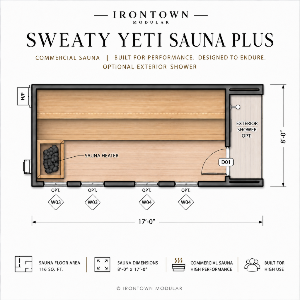 Irontown Sweaty Yeti Sauna Plus | Luxury Outdoor Sauna Retreat