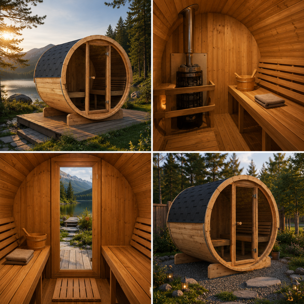 SaunaLife E8G ERGO-Series 6-Person Outdoor Barrel Sauna (SAK92814)