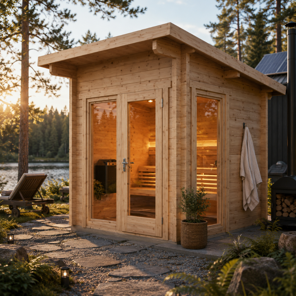 SaunaLife GARDEN-Series Model G4 6-Person Outdoor Home Sauna Kit