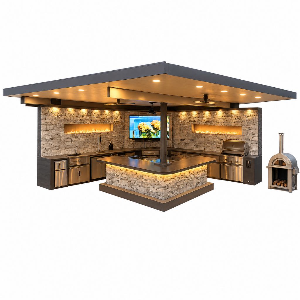 KoKoMo Outdoor Kitchen BBQ Island | Luxury Custom Outdoor Cooking Station