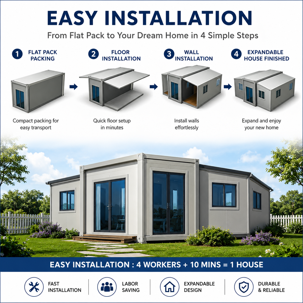 Expandable Prefab Tiny Home | Fully Equipped Modular ADU