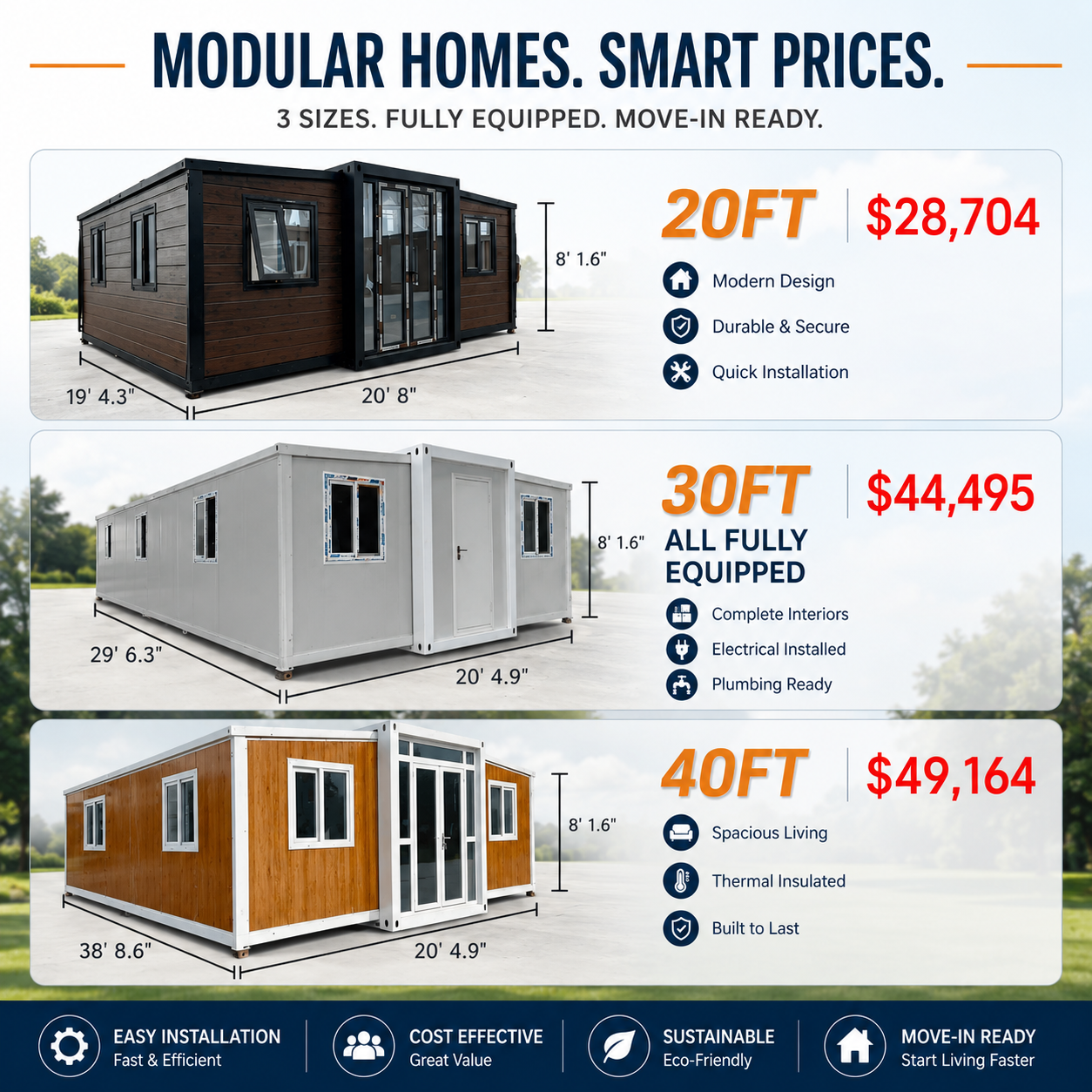 Expandable Prefab Tiny Home | Fully Equipped Modular ADU