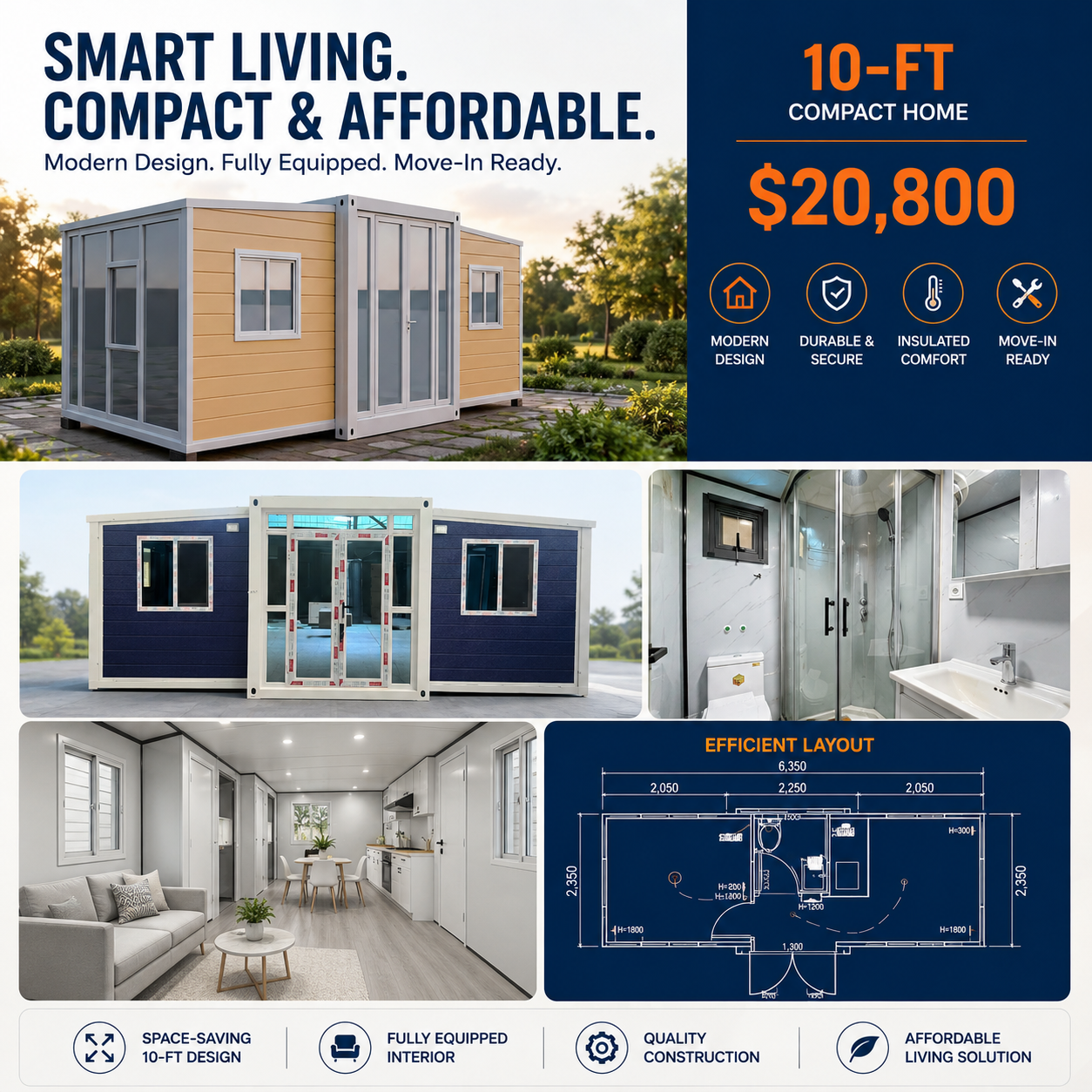 Expandable Prefab Tiny Home | Fully Equipped Modular ADU