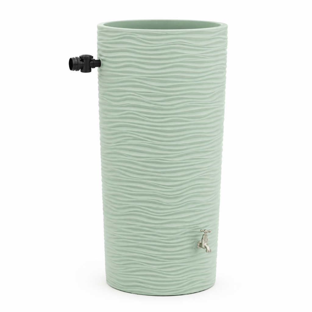 Wave Rain Barrel | Modern Rainwater Tank with Planter