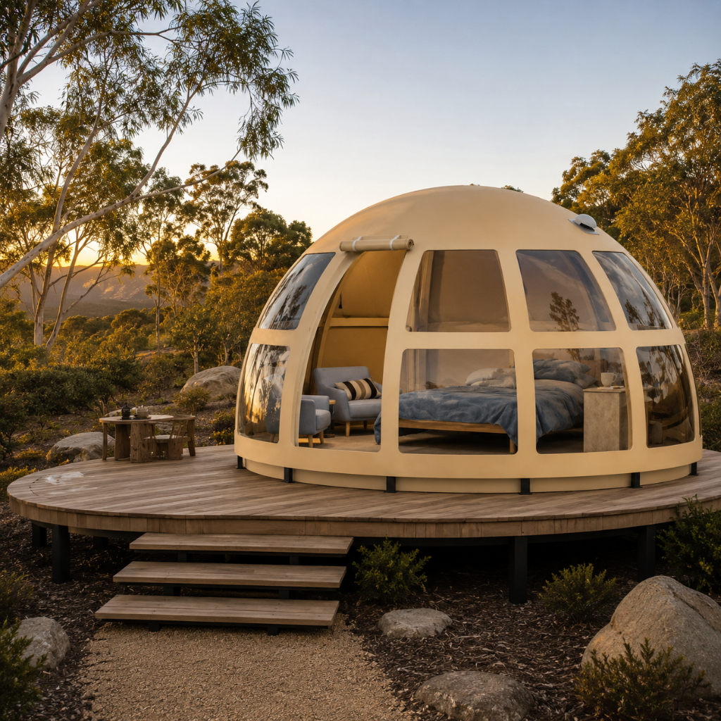 Tent Spaces Polaris TYL Dome Tent Series | Wood-Framed Panoramic Glamping Domes