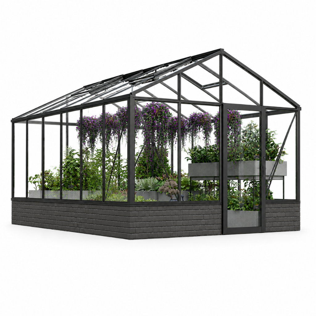 Bloom Cabin Aluminum CLASSIC Wall-Mounted Greenhouse | Architectural Lean-To Garden Conservatory