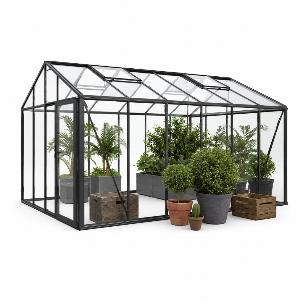 Bloom Cabin Classic Aluminum Greenhouse – Built-In Storage Edition