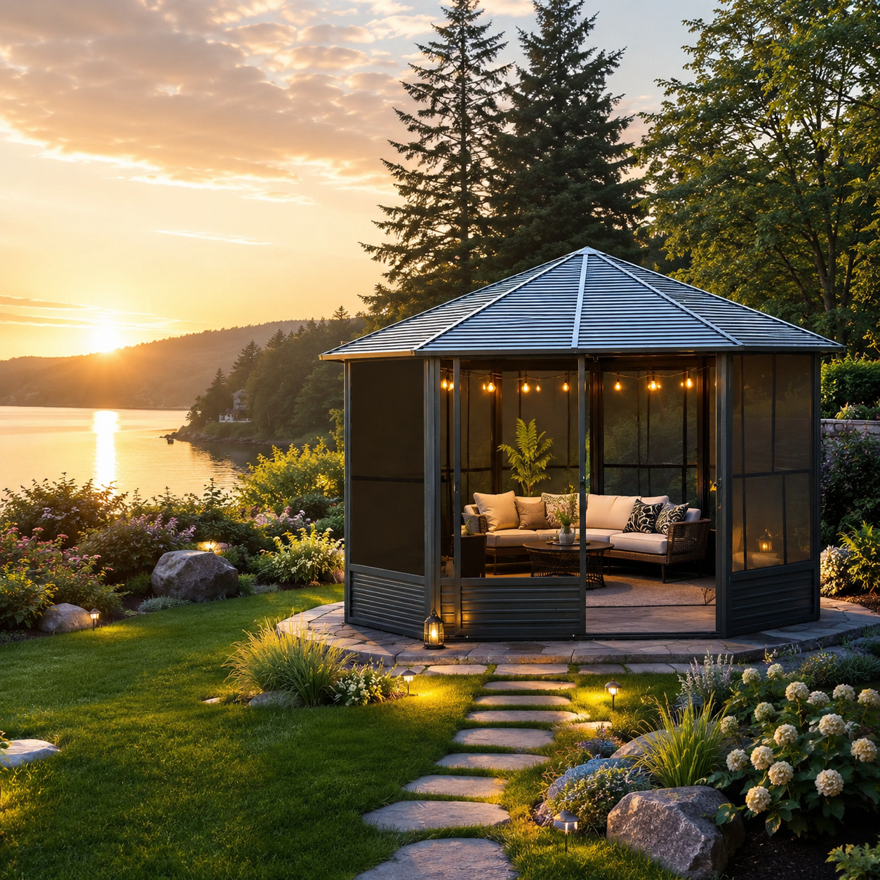 Alora 12' x 12' Large Octagonal Sunroom Solarium (SAK47843)