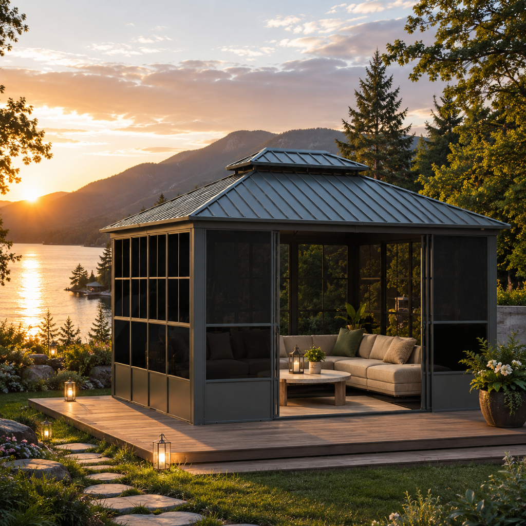 Alora Veranda Aluminum Double Roof Backyard Sunroom (SAK97284)