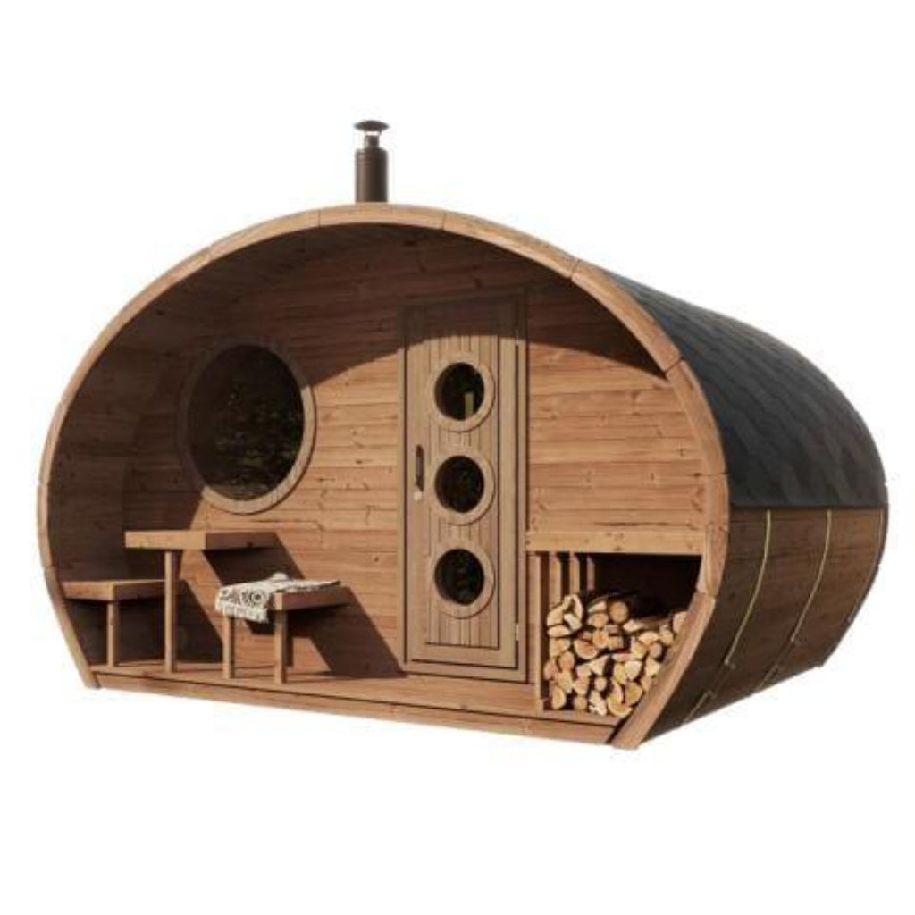 SaunaLife GARDEN-Series Model G11 8-Person Outdoor Sauna Suite