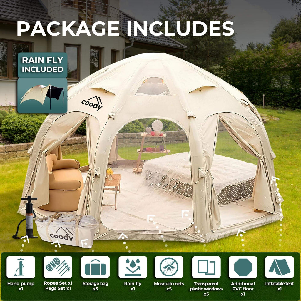 Coody Aurora Dome Inflatable Air Tent for 2–4 People
