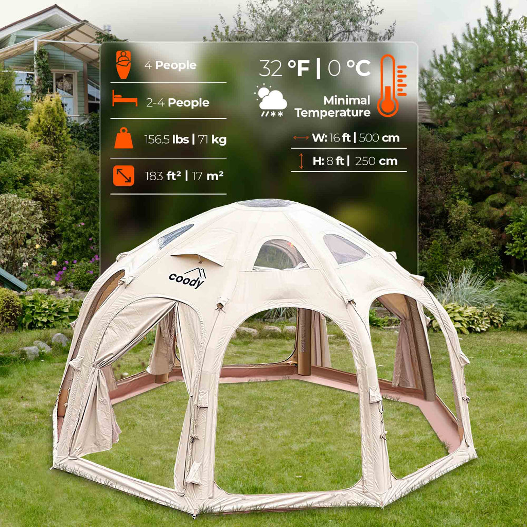 Coody Aurora Dome Inflatable Air Tent for 2–4 People