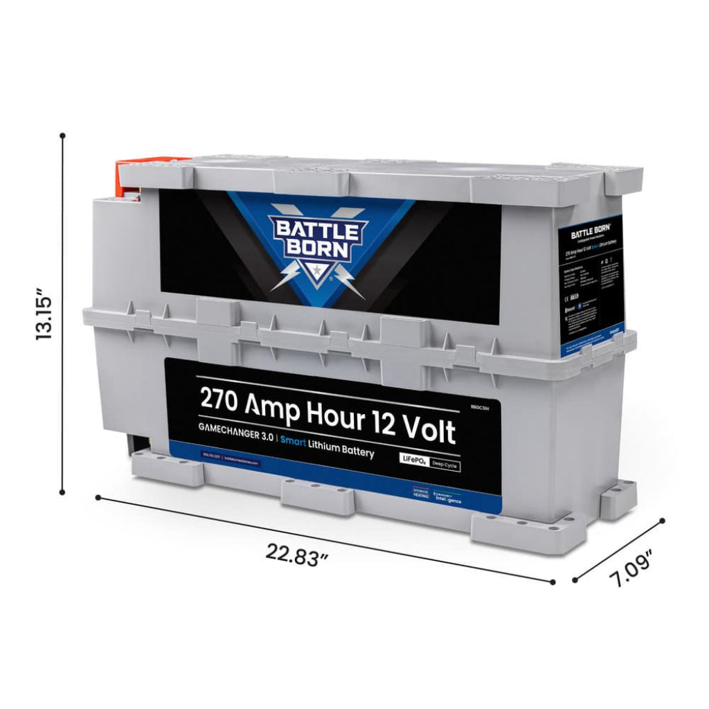 Battle Born 270Ah 12V Smart Heated GC3 LiFePO4 Battery | Bluetooth Lithium Power Storage