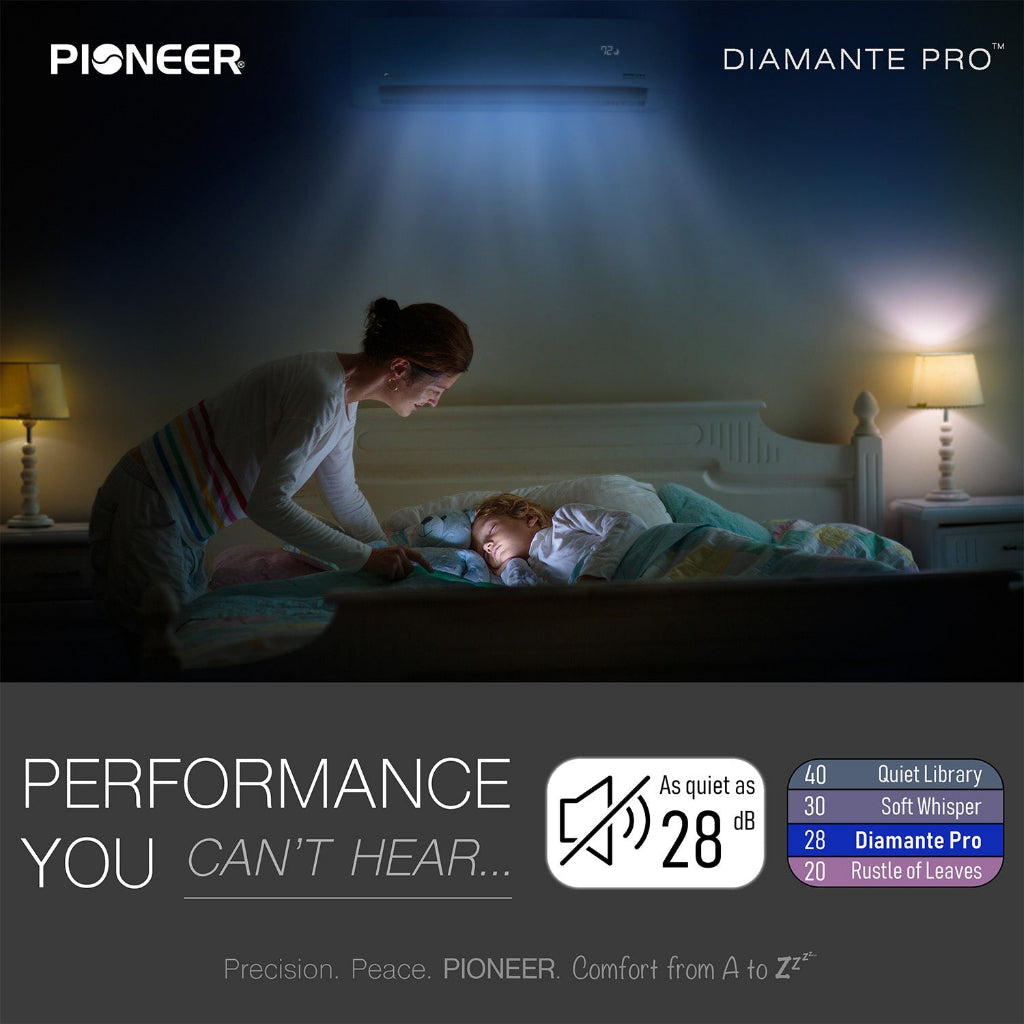 Pioneer Diamante Pro™ 9,000 BTU 20 SEER2 High-Wall Ductless Mini-Split Heat Pump System