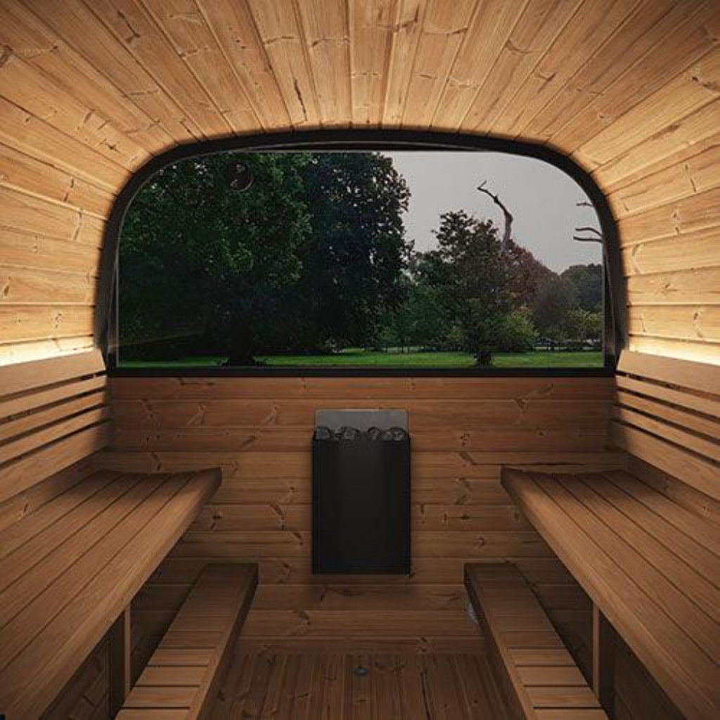 SaunaLife CL12GCP Cube-Series 8-Person Outdoor Home Sauna Suite with Dressing Room