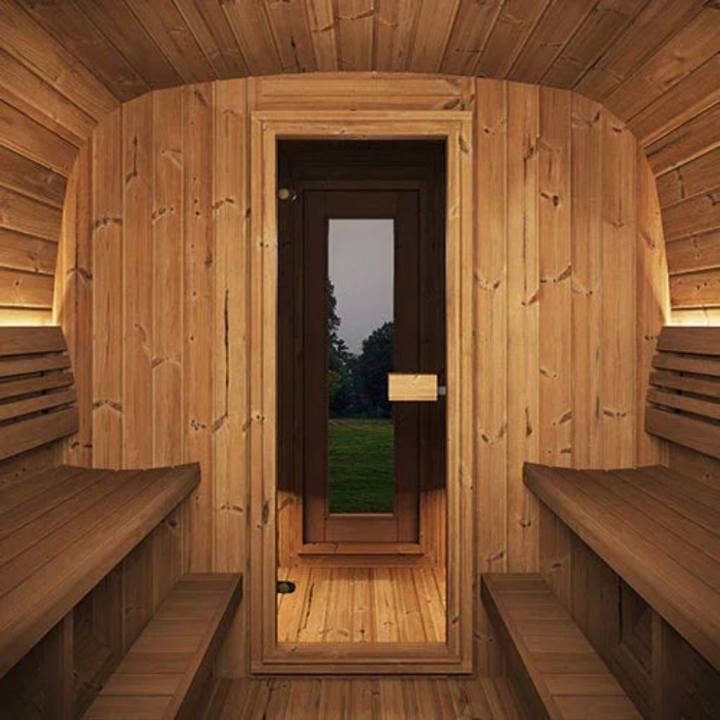 SaunaLife CL12GCP Cube-Series 8-Person Outdoor Home Sauna Suite with Dressing Room