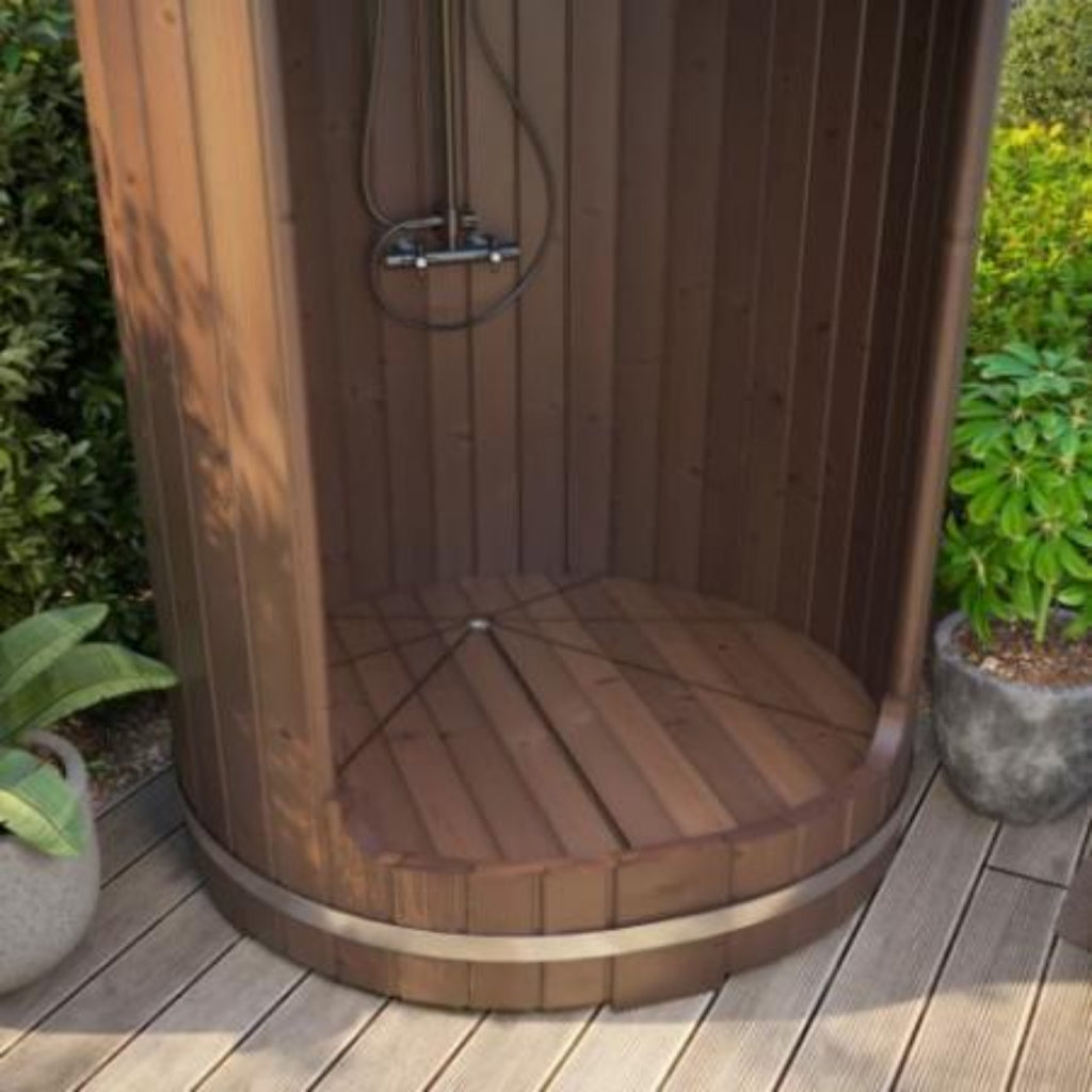 SaunaLife RAIN-Series Model R3 Outdoor Barrel Shower